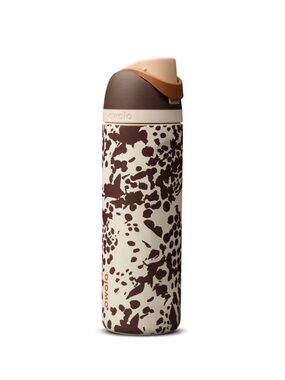 Owala "Cowgirl Core" 24 oz FreeSip Bottle Special Edition Animal Print Cow Brown